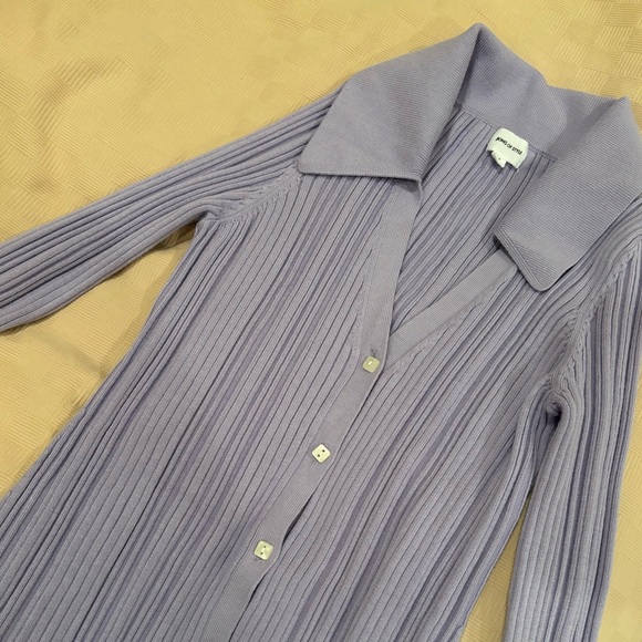 Song of Style Purple Sunara Collared Cardigan shirt button Dress - Picture 8 of 8